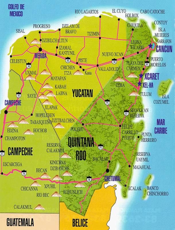 Map station of Yucatan